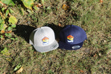 Vacationland Flatbrim Cap in Heather and Navy