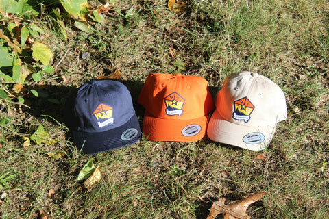 Vacationland Unstructured Cap in Navy, Stone, and Orange